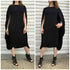 Autumn Bat Sleeve Midi Dress #Midi Dress #Black